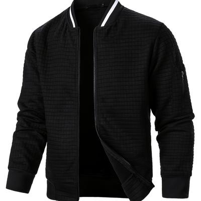 TEMU Men's New Zip-up Stand Collar Sweatshirt, Casual Cardigan Sweatshirt For Men. Image
