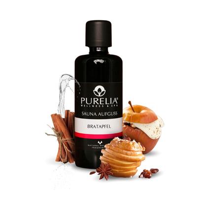 Saunaaufguss Konzentrat Bratapfel 100 ml natürlicher Sauna-aufguss - reine ätherische Öle - Purelia