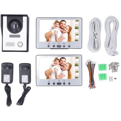 7-Zoll-Video-Türklingel-Gegensprechanlage-Kit mit 2 Displays, wasserdichtes Image