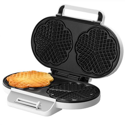 Waffeleisen Herzform 14cm Doppelt Antihaftbeschichtung 1200W Stufenlose Temperaturregelung