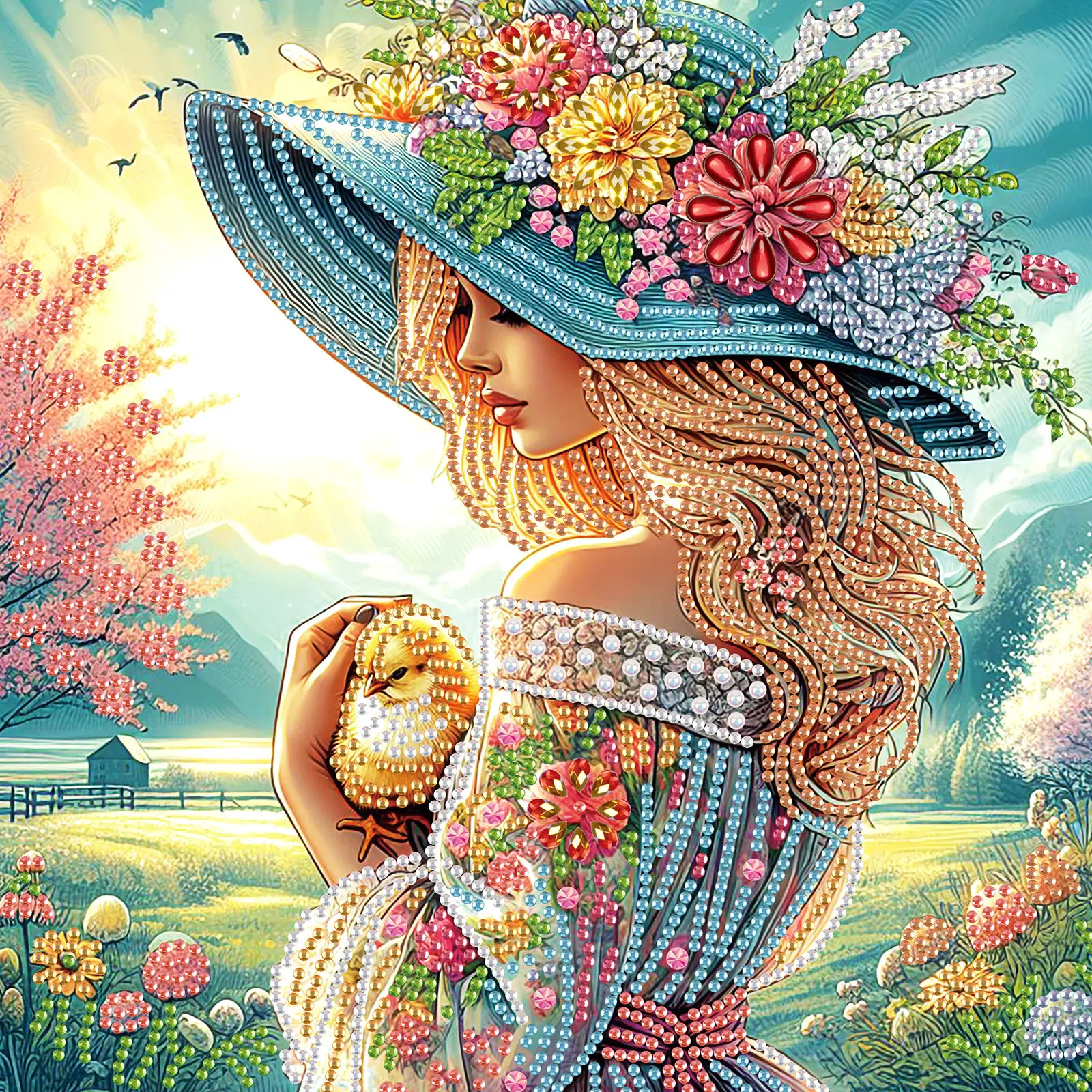 Kits d'art de diamant de forme spéciale 5D pour filles et fleurs, Kits de peinture d'art de diamant pour débutants, cadeau de décoration murale de maison, bricolage