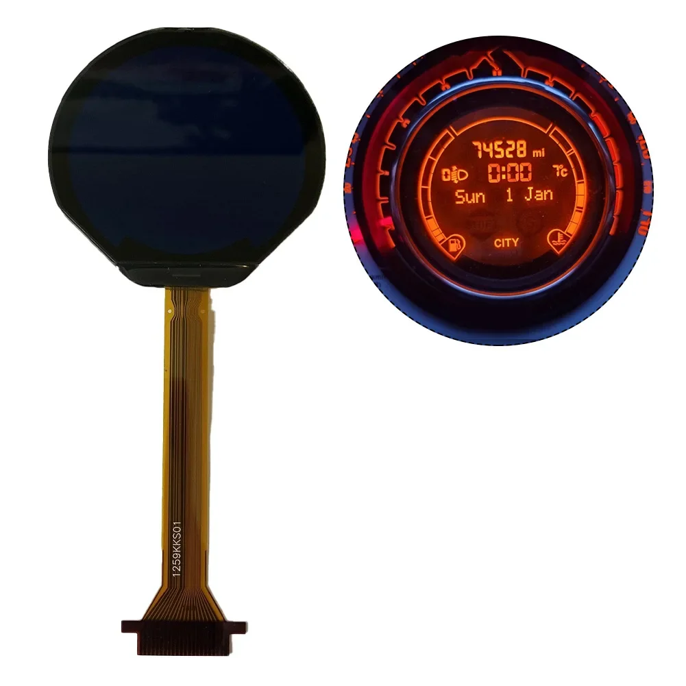 COG-VLIT 1592-02 1pc Écran LCD avec Ruban Convient pour Fiat 500 2008-2011 Convient pour Fiat 500 XL 2008-2011