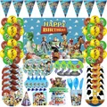 Ballons de décoration d'anniversaire Disney Toy Story, vaisselle Buzz Lightyear, assiettes, serviettes, assiettes, tasses, bannière, fournitures de fête pour enfants