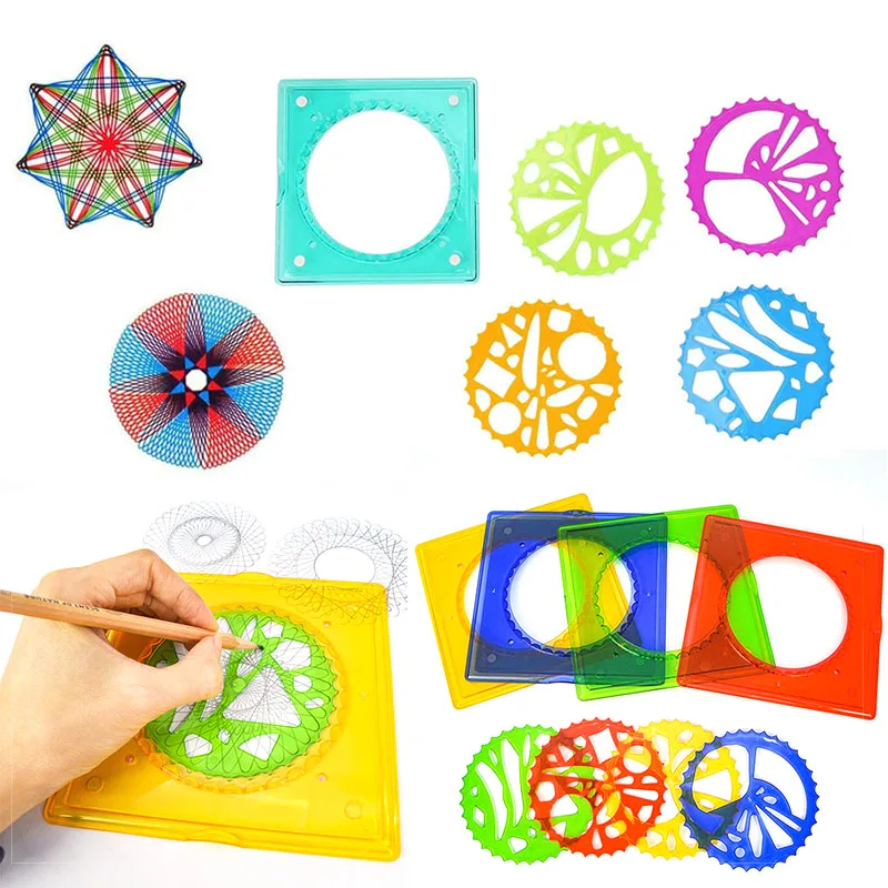 Roue dentée classique, modèle de cercle en spirale, Kit de dessin, jouets pour enfants, pochoirs de courbe géométrique, peinture, artisanat d'art, bricolage
