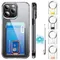Portefeuille magnétique Transparent pour téléphone portable, étui pour cartes, fente pour téléphone,