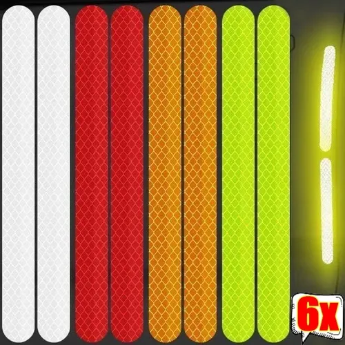 Autocollants réflecteurs de rétroviseur de voiture, bandes réfléchissantes d'avertissement universelles Anti-collision, accessoires extérieurs automobiles, bande réflexe