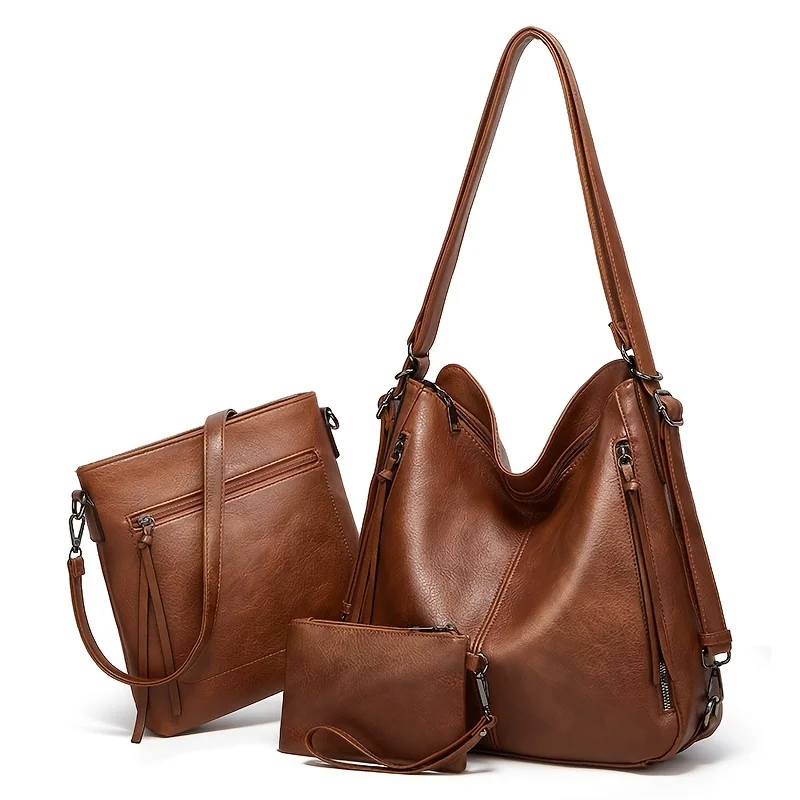 Sac transfrontalier du fabricant pour femmes, sac à bandoulière à la mode européenne et américaine, ensemble de trois pièces, fourre-tout, débit de marée, nouvelle collection 2024