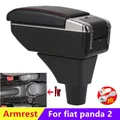 NUOVO Per fiat panda 2 Bracciolo box Per Fiat Panda bracciolo per auto Console centrale Scatola di immagazzinaggio con USB accessori interni per auto