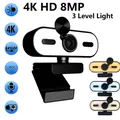 Mini webcam 4K 2K 1080P HD per PC portatile Messa a fuoco automatica 30 FPS Webcam USB con microfono riduttore di rumore e copertura privacy Web Camera portatile