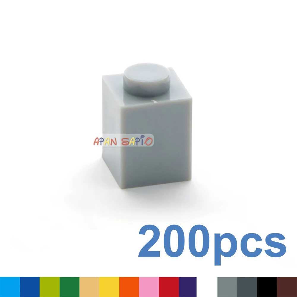 200 pezzi di blocchi di costruzione giocattoli spessi 1x1 16 colori mattoni dimensioni compatibili con 3005 mattoni giocattoli per bambini educativi per i bambini