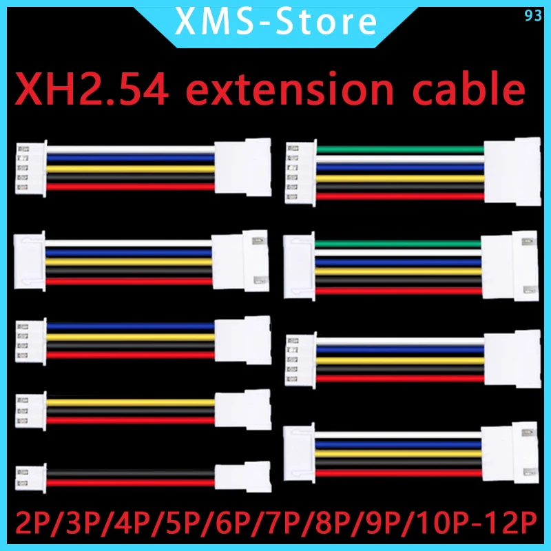 10PCS XH2.54 Linea di Estensione 2P/3P/4P/5P/6P/7P/8P/9P/10P/12P XH 2.54mm Passo Maschio A Femmina Connettore Con 10/20/30 centimetri cavo 26AWG