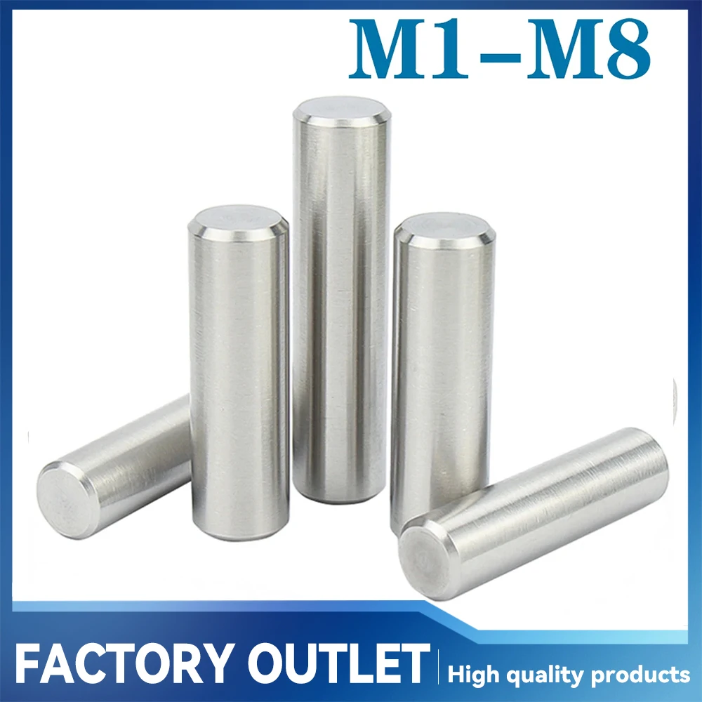 2-50 pz M1 M1.5 M2 M2.5 M3 M4 M5 M6 M8 M10 perno cilindrico di posizionamento tassello 304 in acciaio inox albero fisso asta solida 4-100mm