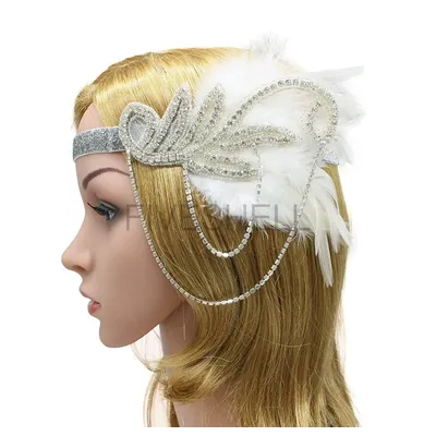 1920er Jahre Flapper Kleid Stirnband schwarz Feder Gold Braut große Gatsby 20 s 20er Jahre Flapper Kopf bedeckung Halloween Weihnachts schmuck Image