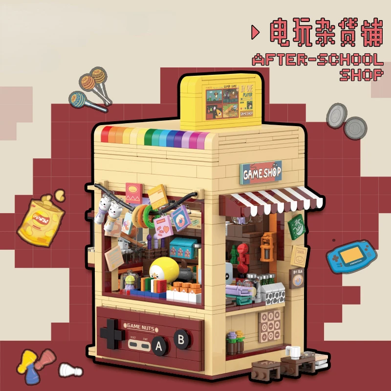 Post Video Spiele Lebensmittel geschäft Modell Bausteine Spielzeug, um Mädchen Geburtstags geschenke zu geben Image