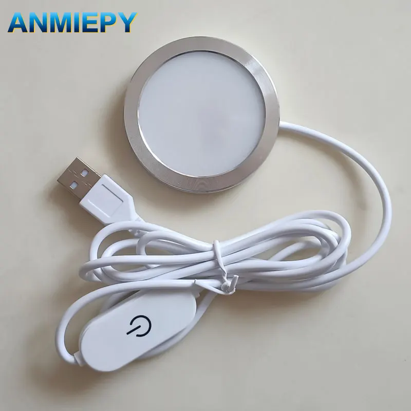 USB 5V LED Touch Dimmen Downlight 10W 7W 3W Strahler Oberfläche Montiert Mini Runde Decke Ausstellungsschrank