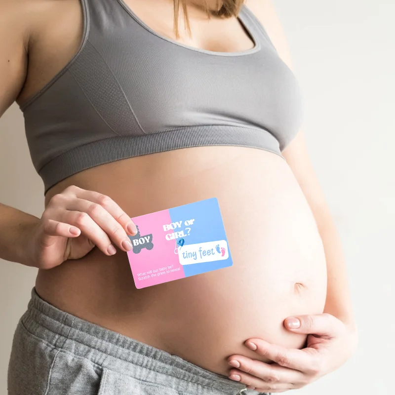 24 Teile/satz Neugeborenen Jungen Oder Mädchen Geschlecht Offenbaren Spiel Scratch Karten Geburtstag Baby Shower Party Decor Taufe Party Dekorationen Versorgung Image