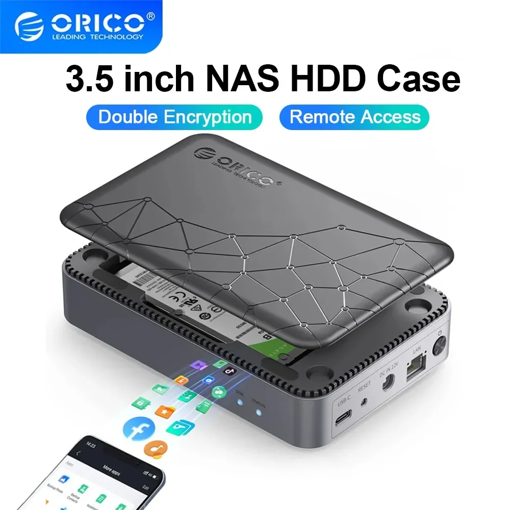 Orico 3.5 "Zoll Sata-Festplatten gehäuse nas Netzwerk HDD-Speicher box USB C HDD-Festplatte externes Gehäuse Gehäuse persönlichen Cloud-Server Image