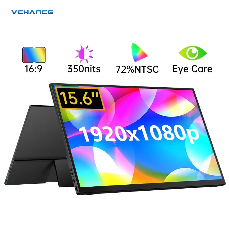 15.6 ''1080p tragbarer Monitor ips 1080p 1000nits Metallrahmen mit HDR-USB-C HDMI-kompatibel für mobile Laptop Xbox PS4/5-Schalter Image