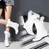 Frau Mitte Der Wade Pelz Keil Schnee Stiefel 2025, Winter Warme Weibliche Schuhe Damen Booties Zapatos De Mujer Kurze Boote 34 40, Weiß Schwarz