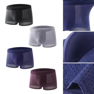 Herren Bambus Unterhose Herren Unterwäsche Boxershorts atmungsaktiv große sexy hochwertige Höschen Image