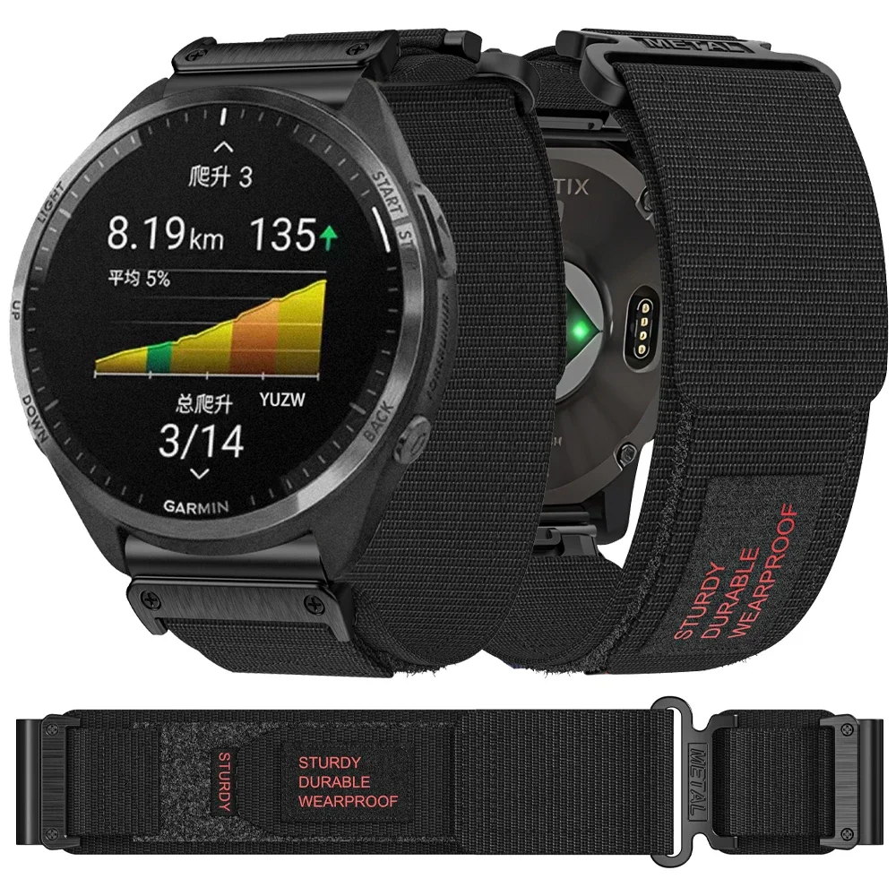 Für Garmin Forerunner 965 955 Solar 945 LTE 935 745 Uhrenarmband 22 mm 26 mm Nylon QuickFit Straps für Garmin Instinct 2X Armband Image