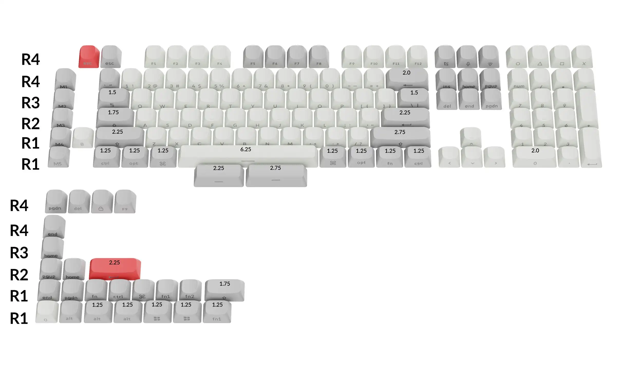 Key chron double shot osa pbt seitlich bedrucktes Full-Keycap-Set für benutzer definierte mechanische Tastatur Image