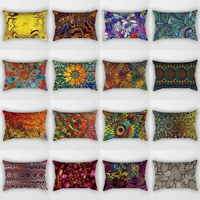Schönheit Mandala Blumen Muster Kissen bezüge kurze Plüsch hochwertige Rechteck dicke Kissen bezug Image