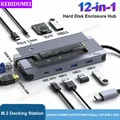 Docking station per custodia SSD M.2 12 in 1 USB C HUB TIPO C a HDMI Adattatore 4K60Hz 1000Mbps PD100W USB3.0 5Gbps per MacBook Pro