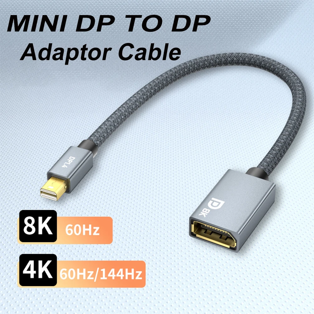 Fairikabe Mini Displayport zu Displayport Kabel 0,75 m 8k @ 60hz 4k @ 60hz 4k @ 144hz 2k @ 165hz 2k @ 144hz mdp zu dp Adapter kabel Image