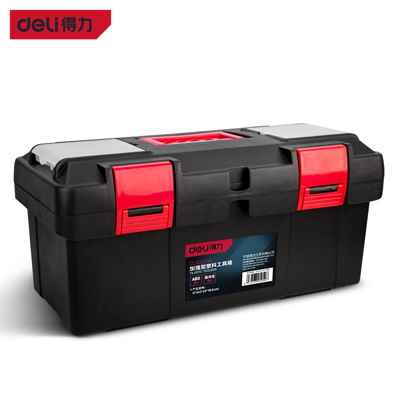 Deli Große Kapazität Werkzeug Box Multifunktions Doppel Schicht Lagerung Werkzeug Boxen Kunststoff Werkzeug Fall Haushalt Hard Case Werkzeug Organizer