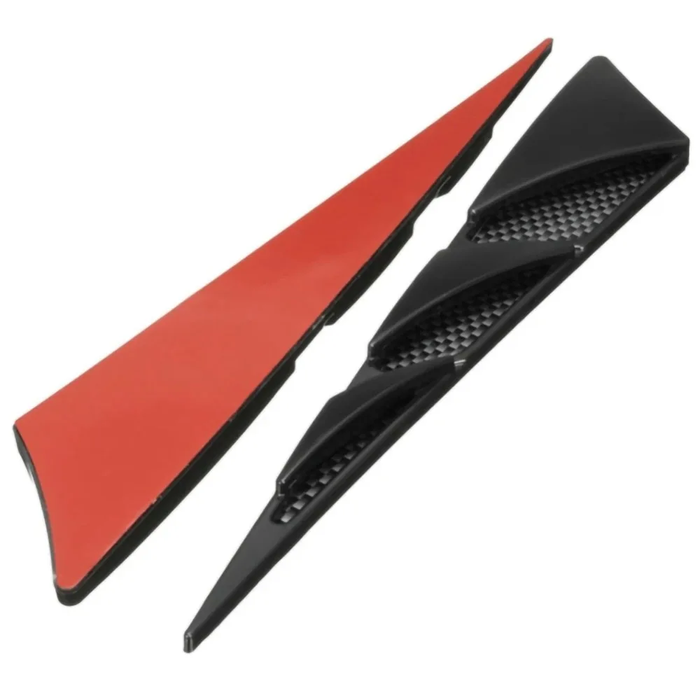 1 paio di adesivi per cofano auto con decorazione esterna per auto nero Universal Side Air aspirazione cofano simulazione Vent Cover Hood Car-styling