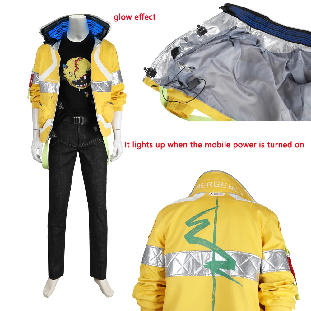 Spiel David Martinez Cosplay Kostüme gelb leuchtenden Mantel Anime Cyberpunk Edger unners Rollenspiel Halloween Party Jacken für den Menschen Image