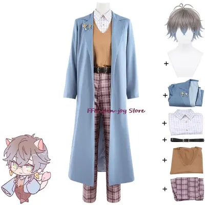 YouTuber VTuber Luxiem Ike Eveland Cosplay Kostüm Perücke NIJISANJI EN Anime Erwachsene Mantel Hemd Image