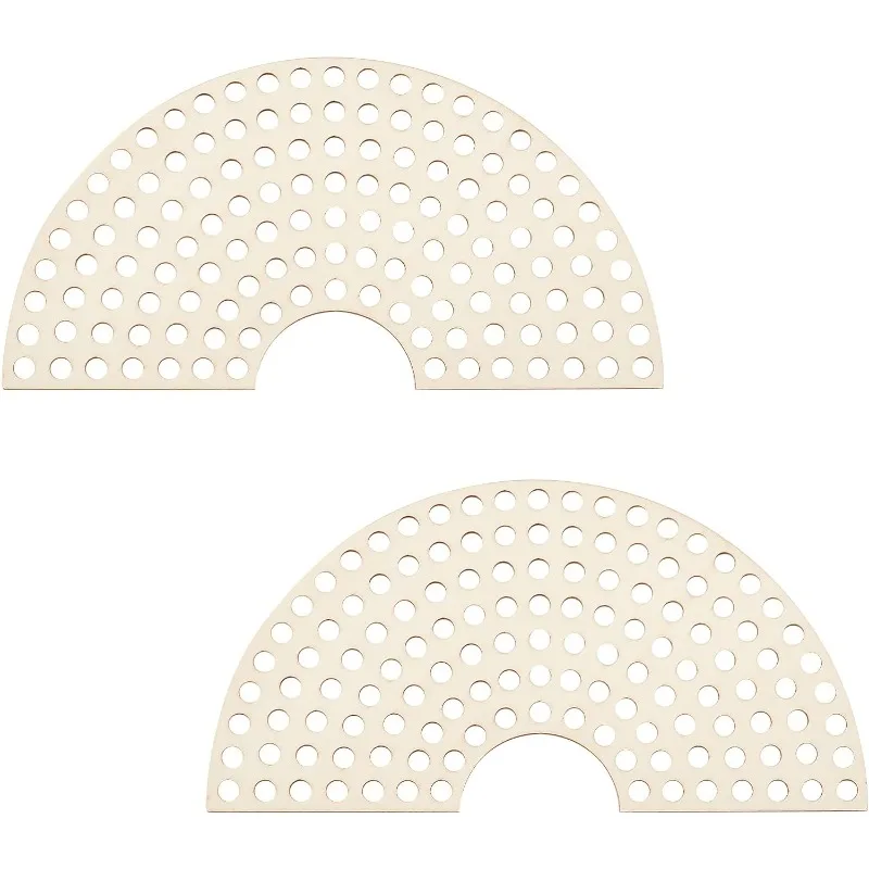 2 Stück Sektor Holzkorb böden Beutel böden Häkel korb boden mit 8 mm Löchern für Taschen weberei und Heim dekoration Image