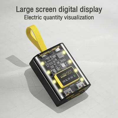 Pd 22,5 w diy power bank batterie box mit lcd display transparente schale warme led nachtlicht Image