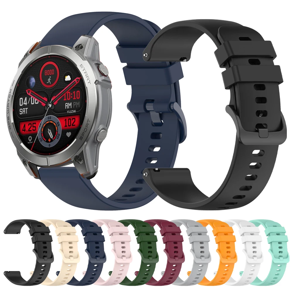 22 mm Uhrenarmband für Zeblaze Stratos 2 Lite Beyond GTR 2 Btalk Silikonarmband für Zeblaze Vibe 7 Pro Swim GPS-Band-Armband Image