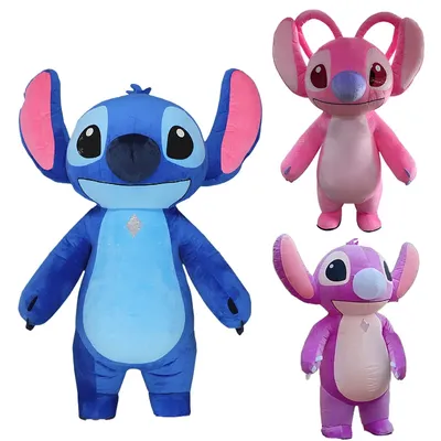 2 m/2,6 m riesiges blaues Lilo & Stitch-Maskottchen-Kostüm, aufblasbare Cosplay-Anzüge, aufblasbare Anime-Cartoon-Figur, Kostüme für Erwachsene Image
