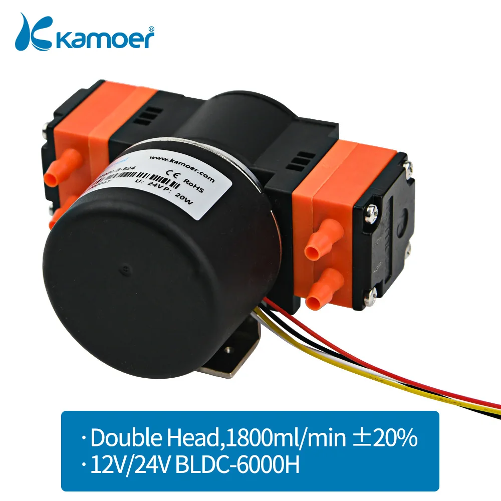 Kamoer 700-1400 ml/min KLLP1000 Membran-Flüssigkeitspumpe 12 V 24 V BLDC 6000 H Flüssigkeitsdruck 0,3 MPa für Laboranalyse und Füllung Image