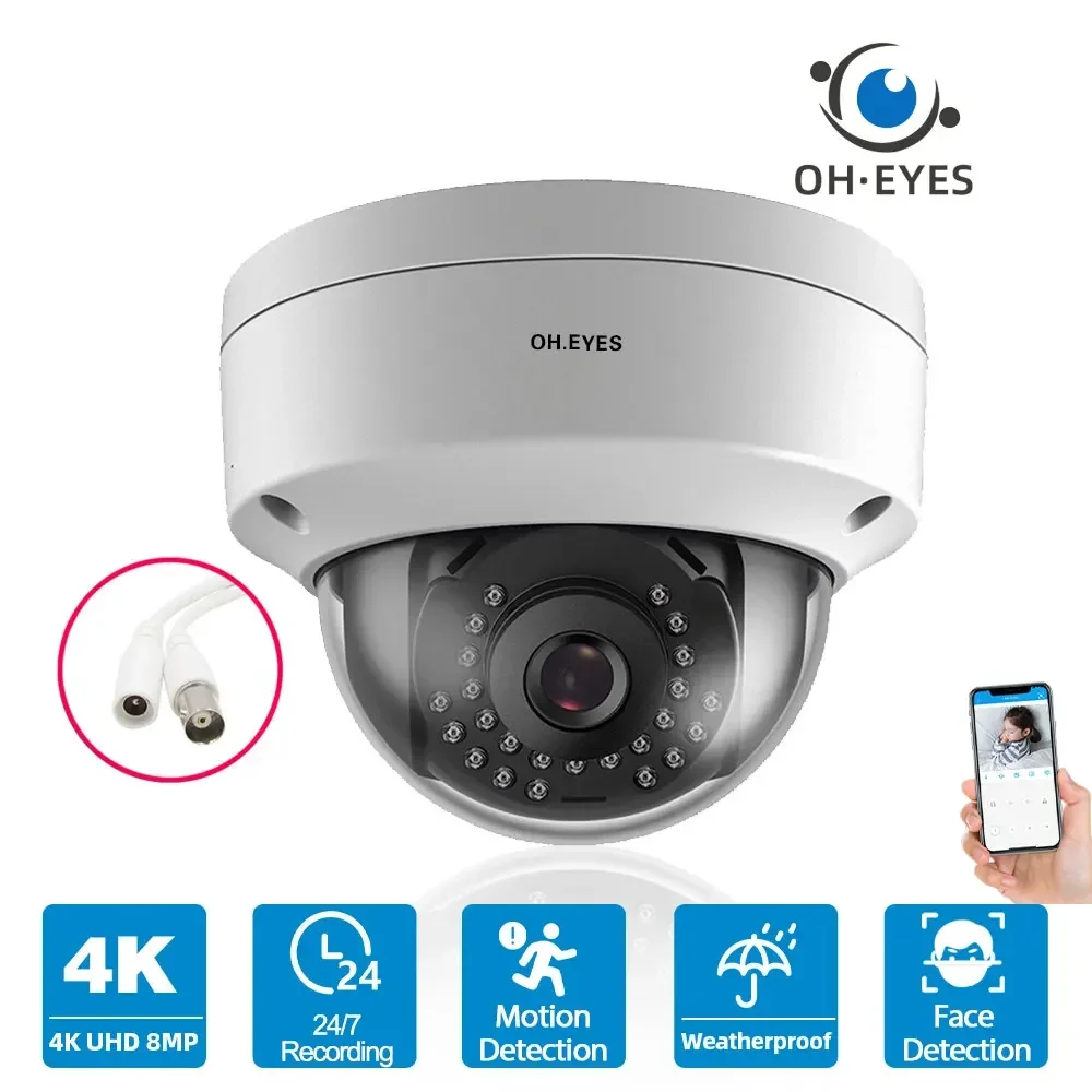 4k 8mp ahd cctv Überwachungs kamera vandalen sichere Outdoor Indoor Home xmeye Gesichts erkennung bnc analoge Kuppel Überwachungs kamera Image