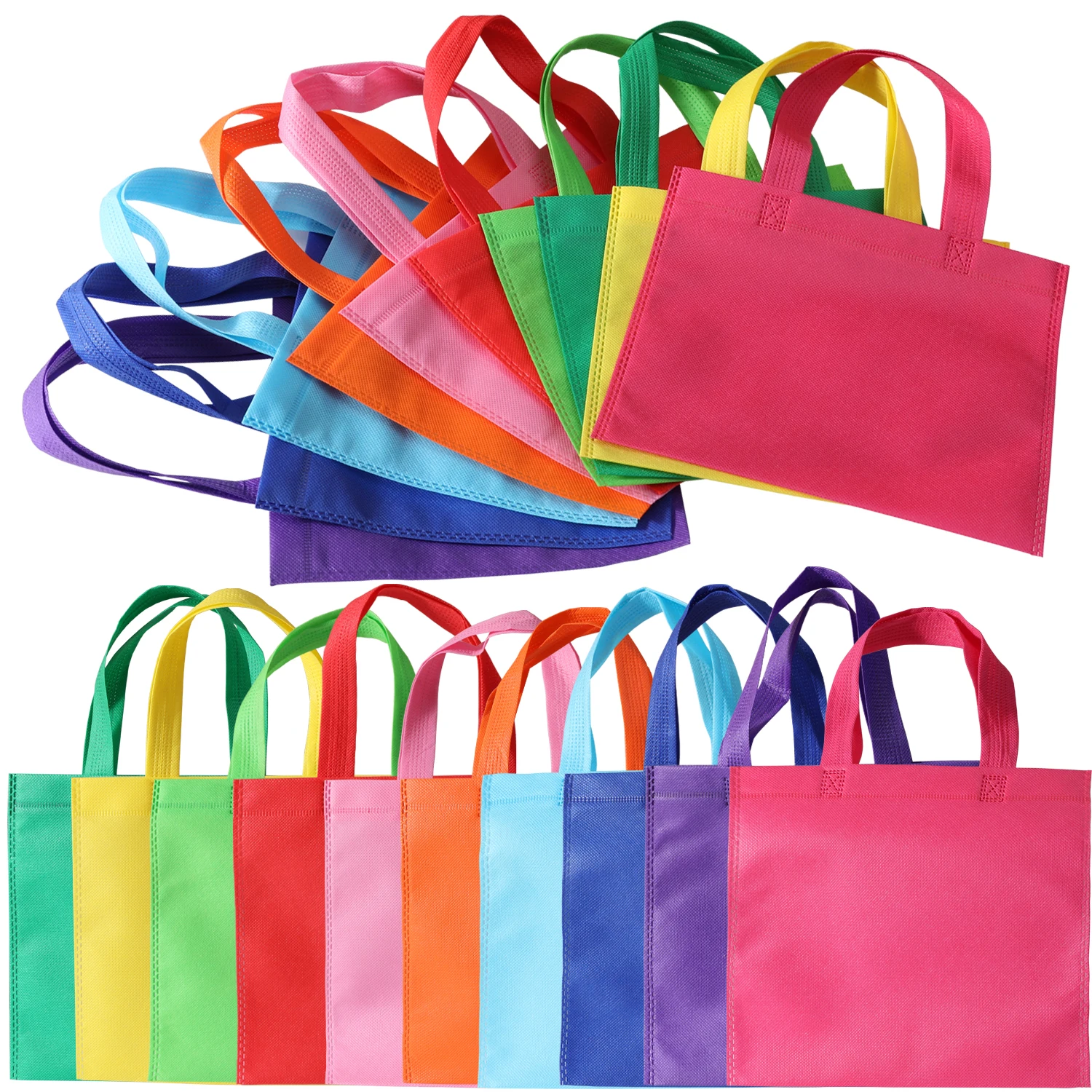 10 kleine Süßigkeitentüten, umweltfreundliche Geschenktüten mit 10-Farben-Kombination, geeignet für Geburtstage, Partys und Partys Image