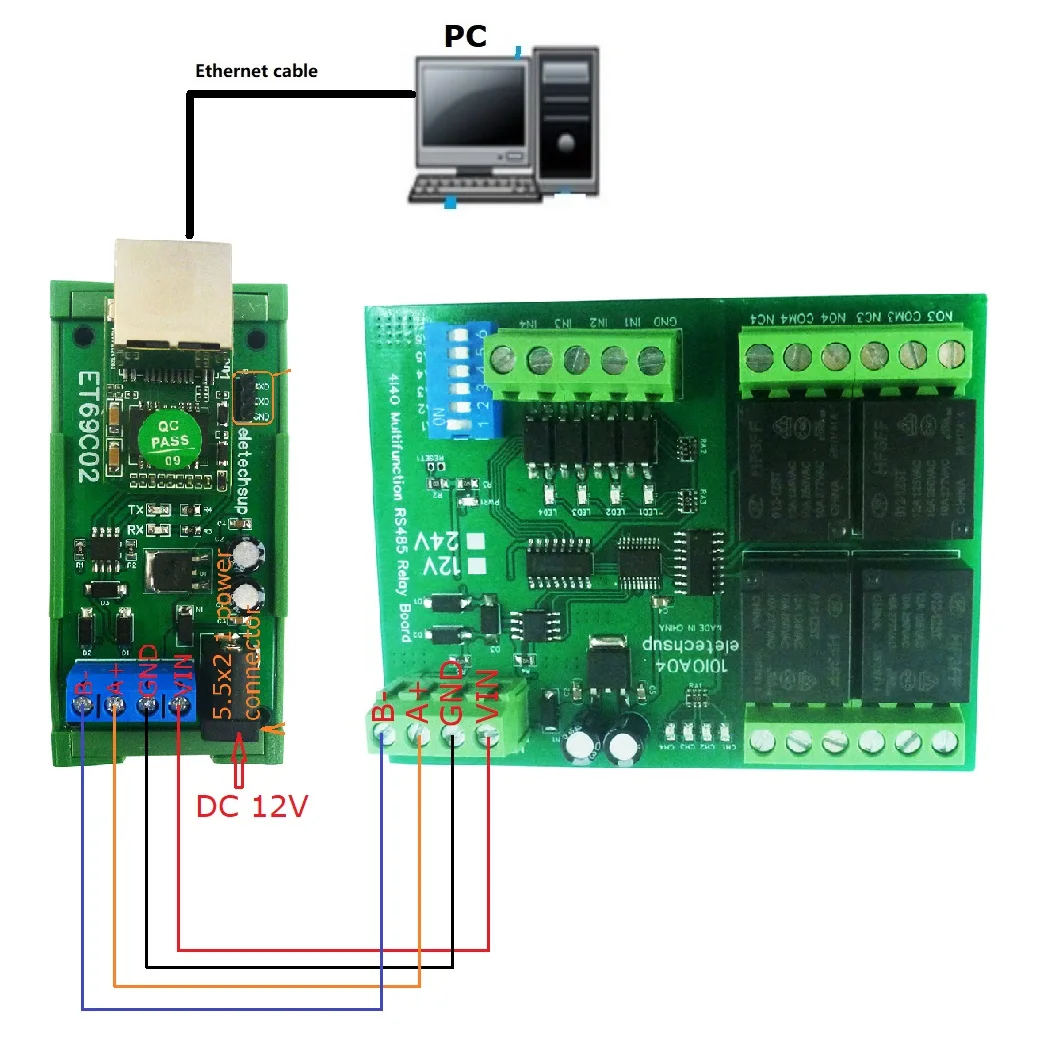 Für modbus rtu master slave tcp client server mqtt plc ethernet netzwerk ip rj45 zu rs485 bus konverter Image
