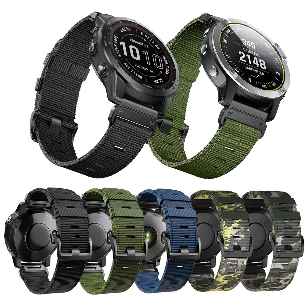 26 22 mm Nylonband für Garmin Forerunner 965 945 955 935 Instinct 2X2 45 mm S70 S62 S60 Fenix 7 7X 6X Pro Quickfit Strap Correa Image