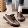 GKTINOO Echtes Leder Retro Frauen Turnschuhe Casual Lace Up Flache Damen Schuhe Mode Atmungsaktive Komfort frauen Flache Schuhe