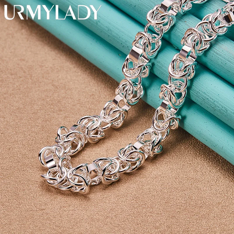 URMYLADY Halskette mit mehreren Ringen aus 925er-Sterlingsilber für Damen, Hochzeit, Verlobung, Party, modischer Charm-Schmuck Image