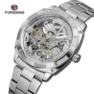 Forsining Top Marke Mode Retro männer Automatische Mechanische Uhr Luxus Volle Goldene Stahl Design