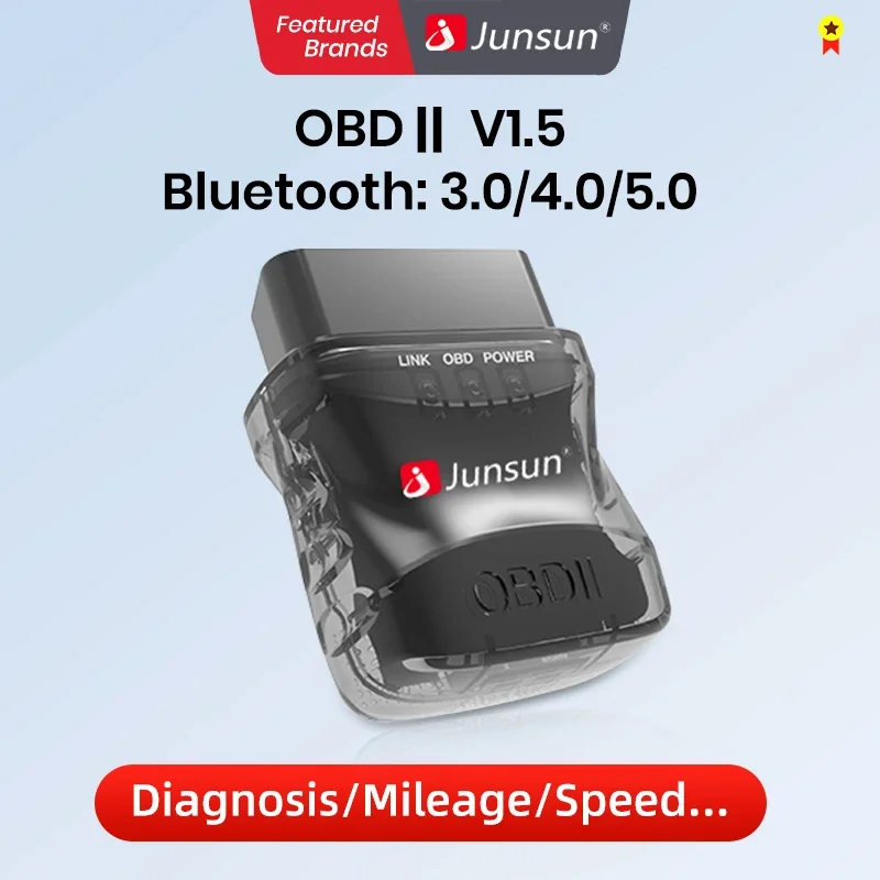 Junsun Auto Scanner Mini ELM327 Bluetooth OBD2 Adapter Auto Diagnose Tool Scan Tool Image