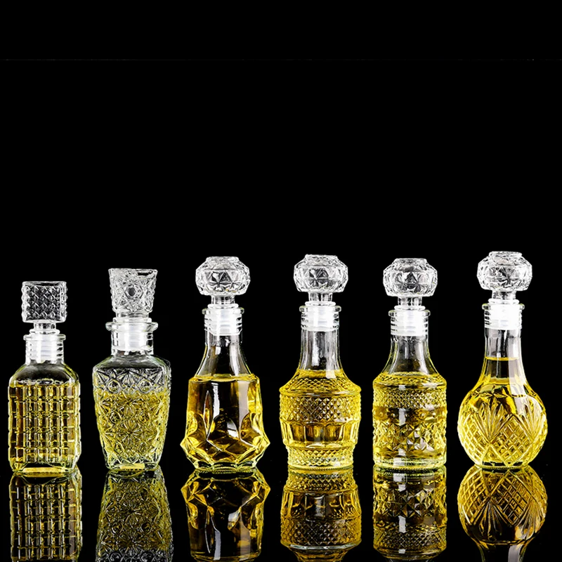 1 Stück 50ml Mini Glas Alkohol Schnaps flaschen mit Schraub verschluss kleine leere Spirit Whisky Weinflasche Whisky Dekan ter Image