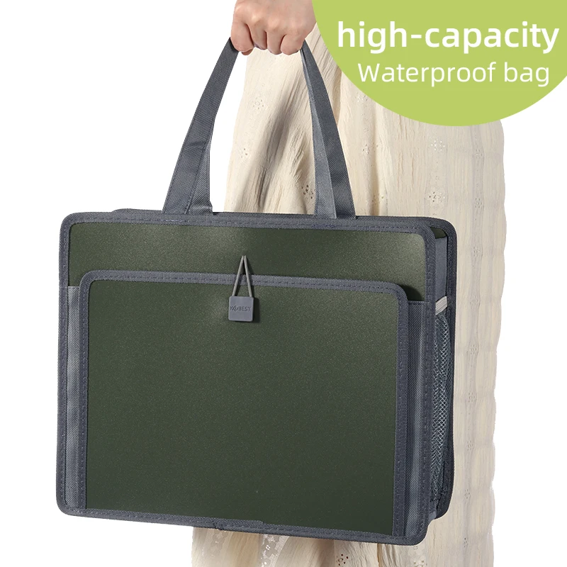 Dreidimensionale Reißverschlusstasche mit großer Kapazität, Studenten tragen Bücher, Kunsttasche, A4, Büroinformations-Aktentasche, wasserdicht Image