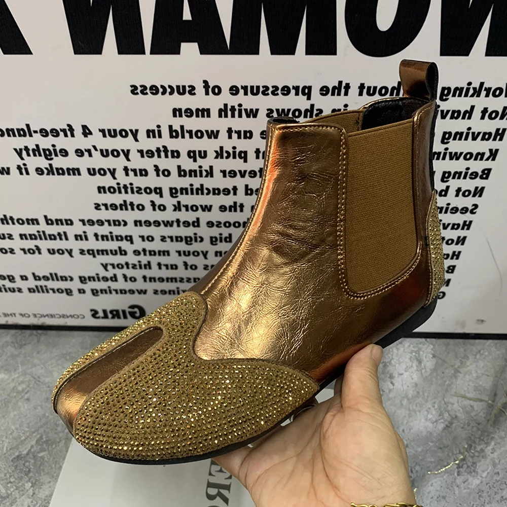 Mode Frauen Stiefel plus Größe lässig flache Ankel Stiefel Antislip warmes Fell Schneeschuhe Strass Herbst Stiefel Winter Frauen Schuhe