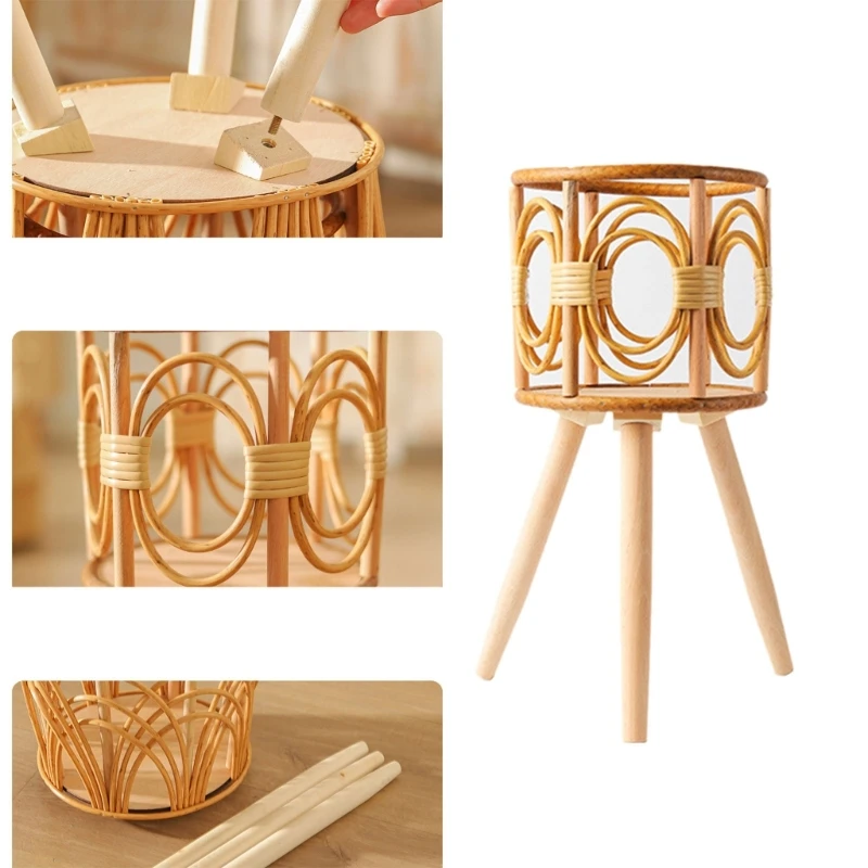 Rattan-Blumenständer für Blumen, Rattan-Weberei, Pflanzenregale, DropShipping Image